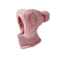 thumbnail image 2 of Eespoir Winter Wool-collared Cap, Cold Weather Beanie for Outdoor Activities, Ear Warm Hat for Men Women, Knitted Winter Accessory(Pink), 2 of 3