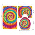thumbnail image 3 of Rainbow Tie Dye Spiral Dot Pattern Bathroom Rugs Sets 3 Piece,Toilet Cover Set,Absorbent Non Slip Bathroom Mats Sets with U-Shaped Contour Rug Toilet Rug Set, 3 of 5