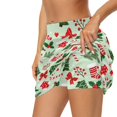 thumbnail image 2 of Yuyamidu Christmas Women's Tennis Golf Skorts High Waist Athletic Skirts Stretchy Breathable Fabric, Built-in Shorts, Suitable for Holiday Sports, Casual, Comfortable Fit for All Body Types, 2 of 8