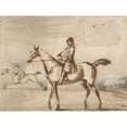 thumbnail image 2 of Peter Tillemans 14x12 Gold Ornate Wood Frame and Double Matted Museum Art Print Titled - Horse and Rider Walking to Left in a Hilly Landscape, 2 of 4