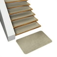thumbnail image 5 of Set of 15 Skid-Resistant Carpet Stair Treads and Matching Landing Rug - Ivory Cream, 5 of 5