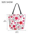 thumbnail image 5 of FORMRS Womens Canvas Tote Bag with Zipper Inner Pocket Shoulder Handbag, Pink Floral, 5 of 7