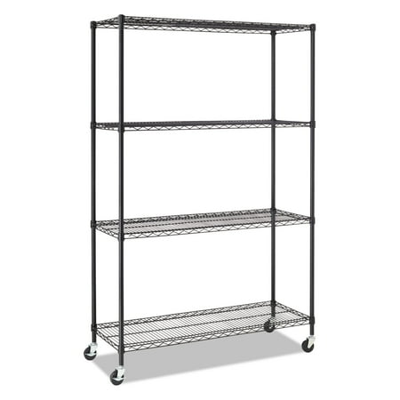 Alera Complete Wire Shelving Unit With Casters Four Shelf 48 X 18 Alera Complete Wire Shelving Unit With Casters Four Shelf 48 X 18