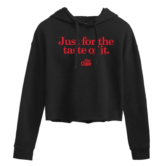Diet Coke - Just for the Taste of it - Juniors Cropped Fleece Hoodie Sweatshirt