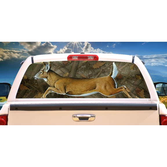 Jumping Deer Rear Window Graphic | HD Truck & Car Back Window Graphic SignMission