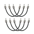 thumbnail image 1 of 30cm/ 12in Guitar Effect Pedal Instrument Patch Cable 1/4" Silver Right-angle Plug Black PVC Jacket, 6-Pack, 1 of 6