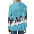 thumbnail image 2 of Suhoaziia Women Hoodies with Zipper Size 3XL Novelty Piano Keys Cat Pattern Tops Fall Drawstring Durable Breathable Kangaroo Pocket Shirt, 2 of 6