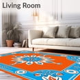 thumbnail image 2 of ODIKA 4'x6' Machine Washable Non-Slip Area Rug, Mediterranean Medallion Artisan High Traffic Rug, Orange, 667295, 2 of 7