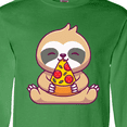 thumbnail image 4 of Inktastic Sloth Pizza Long Sleeve T-Shirt, 4 of 5