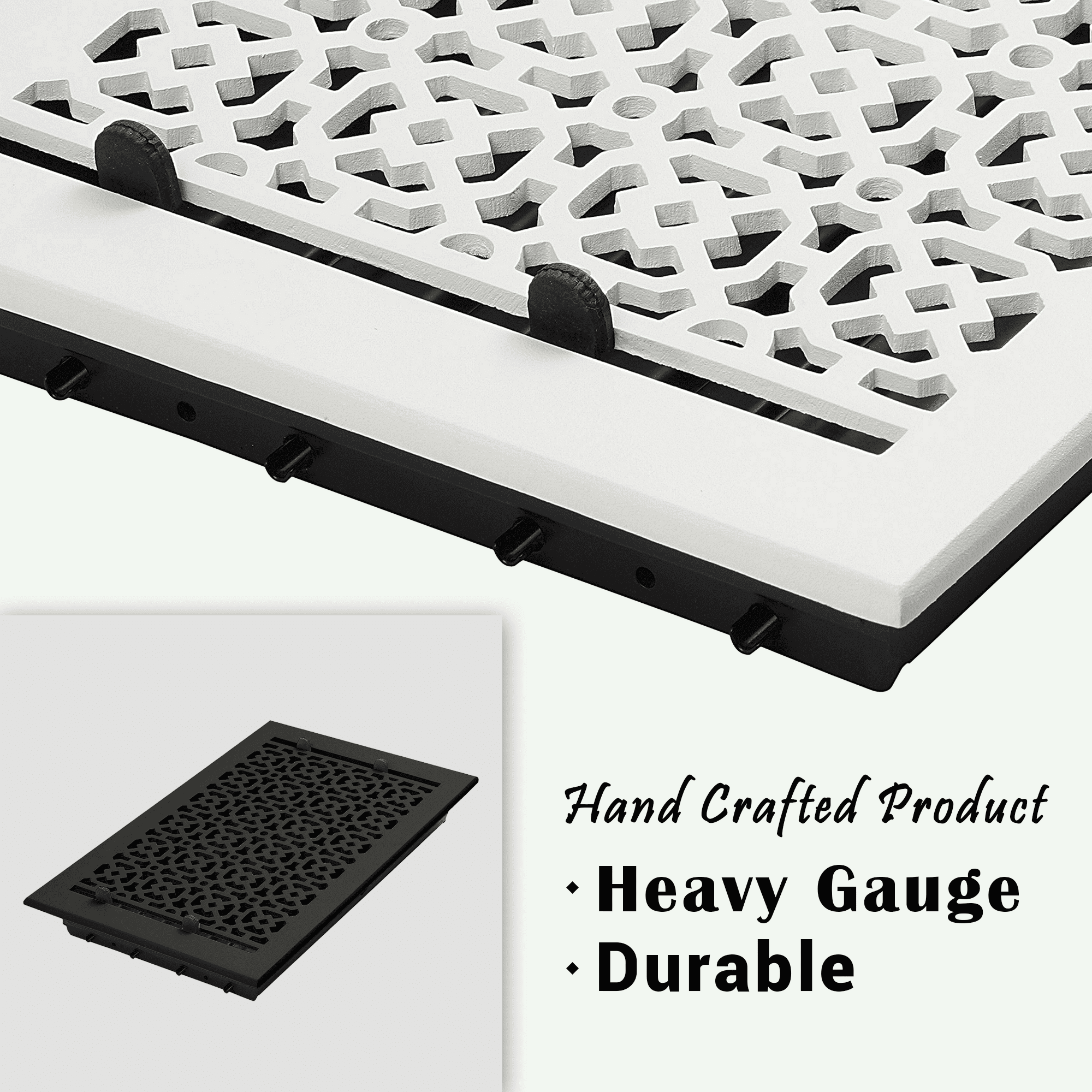 Achtek Air Supply Vent 8"x 8" Duct Opening (Overall 9-1/4"x 9-3/4") Solid Cast Aluminum Register Cover | Powder Coated