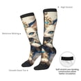 thumbnail image 4 of Xecao Exotic Blue Cat print thigh-high socks, crafted for both men and women with a stretchy, high-opaque design perfect for daily wear, 4 of 6