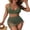 Green C, variant on LYMAYTER Women One-Piece Swimsuit Fold Pull Rope Swimwear Sheer Sarong Wraps Bathing Suit for S-3XL
