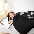 thumbnail image 4 of Manfei Baseball Sport Queen Comforter Set 3 Pieces for Kids Teens, Black White Bedding Sets, Monogrammed Letter F Bedding Comforter Set, Breathable Home Decor, 4 of 8