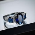 thumbnail image 5 of EOEMY Elegant 925 Silver Filled Ring Cubic Zircon Women Wedding Jewelry Gift Sz 6-10-10-Royal Blue, 5 of 9