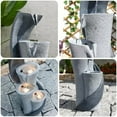 thumbnail image 3 of Waterfall Fountain Outdoor Fountains Garden Simple Column S-Shaped Indoor Water Features Outdoor Patio Deck Yard Balconies Home Pool Office Decor 35.43 Inch Resin$$Garden & Patio, 3 of 6