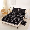 thumbnail image 2 of Erosebridal Pink Bowknot Full Size Sheets For Girls,Cute Bows Kawaii Stars Bed Sheets,Pink Black 4pcs, 2 of 6