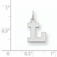 thumbnail image 2 of Beautiful Sterling Silver Rhodium-plated Small Block Initial L Charm, 2 of 2