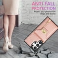 thumbnail image 5 of Decase Zipper Wallet Case for Samsung Galaxy Note 20 Ultra, Crossbody Luxury PU Leather Shockproof Adjustable & Detachable Shoulder Strap with Card Slot Phone Case Cover, rosegold, 5 of 8
