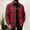 Red, variant on Fznquz Red Mens Button Up Shirt Collar Long Sleeve Shirts Button Down Flannel Plaid Big and Tall Mens Clothes