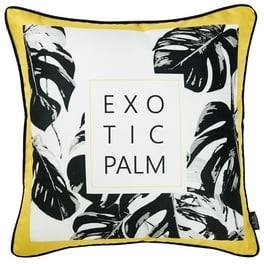 Exotic Palm Black White Yellow Decorative Throw Pillow Cover Exotic Palm Black White Yellow Decorative Throw Pillow Cover