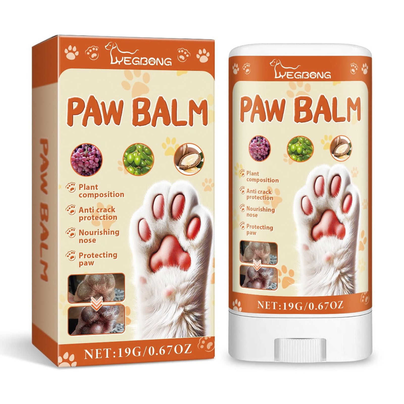 Ikohbadg Pet Paw Balm for Dry and Cracked Paws Dog Paw Moisturizing Care Balm Natural Paw Rescue Cream for Dogs and Cats