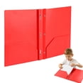 thumbnail image 5 of 2-Pocket Folders,Plastic Folders with Pockets and Prongs,Colored File Folder with 3 Fasteners and Brads for Documents and Paper Storage,Office Home Supplies,9-1/2" x 11-1/2"（Red）, 5 of 6