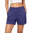 thumbnail image 3 of Hjlmsx Women's Casual Shorts Summer Elastic Waist Sleep Pajama Bottoms Home Shorts Athletic Workout Running Sweat Shorts with Pockets, 3 of 9