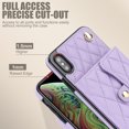 thumbnail image 2 of for iPhone X/XS Back Case, Luxury Ultra Slim Shockproof PU Leather Card Slots Kickstand Magnetic Snap Shoulder Strap & Wristlet RFID Blocking Phone Cover for iPhone X/XS, Violet, 2 of 9