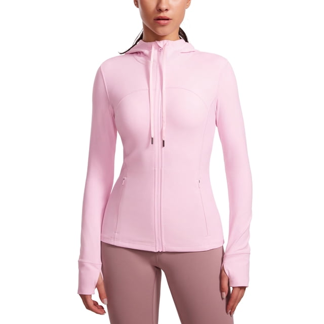 Campera CRZ YOGA Butterluxe con Cierre Completo y Capucha Rosa M