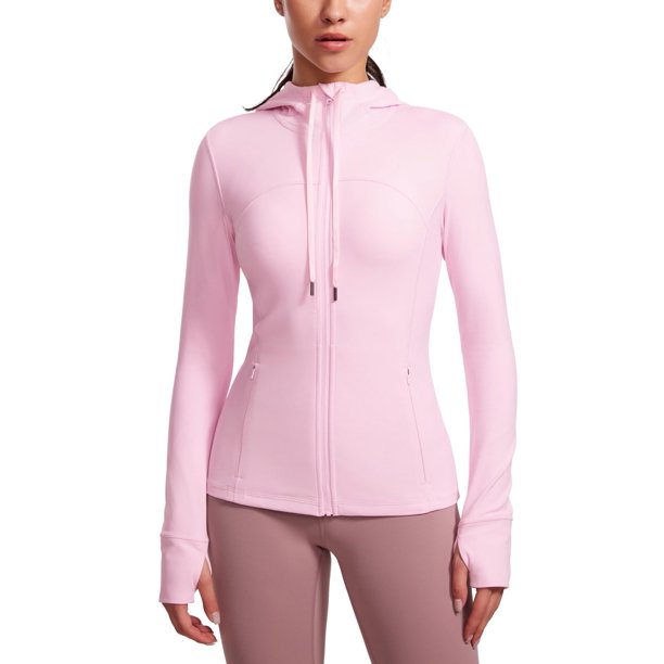 Campera CRZ YOGA Butterluxe con Cierre Completo y Capucha Rosa M