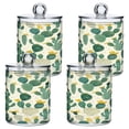 thumbnail image 2 of Clear Storage Jar 2.75x 4.13 Inches One Sizex2 Cotton Swabs Cans Translucent Plasticental Floss Cans Cotton Pads Cans Bathroom Canisters Green Cartoon Cactus, 2 of 7