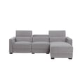 thumbnail image 2 of Bowery Hill Light Gray Polyester Fabric Power Reclining Sectional, 2 of 7