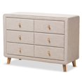 thumbnail image 1 of Baxton Studio Jonesy 6 Drawer Linen Upholstered Dresser in Beige, 1 of 8