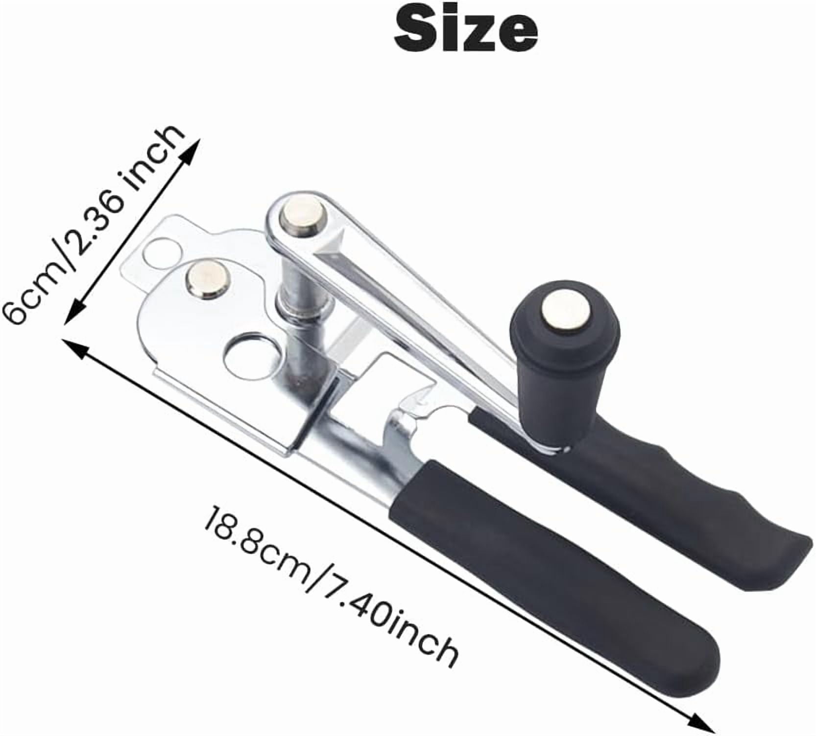 FRKSMD-Hand Crank Can Opener,Stainless Steel Manual Tool Handheld Smooth Edge Can Opener for Kitchen Camping Outdoor Picnics(COLOR:Black+Silver)