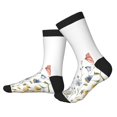 thumbnail image 2 of KLL Watercolor Floral Print Cool Socks Men's Women's Crew Socks Funny Crazy Novelty Stockings, 2 of 7