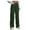 Dark Green, variant on Women High Waist Straight Leg Trousers Business Work Casual Button Down Pants with Functional Pockets Dark Green S