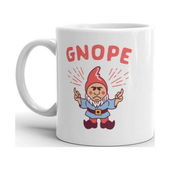 Gnope Mug Funny Nope Little Gnome Wizard Graphic Novelty Coffee Cup - 11oz