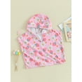 thumbnail image 3 of Newborn Baby Girls Swimsuit Cover up Summer Floral Print Hoodie Beach Cover up Rash Guards for Toddler Bathing Suit 6-12 Months, 3 of 8