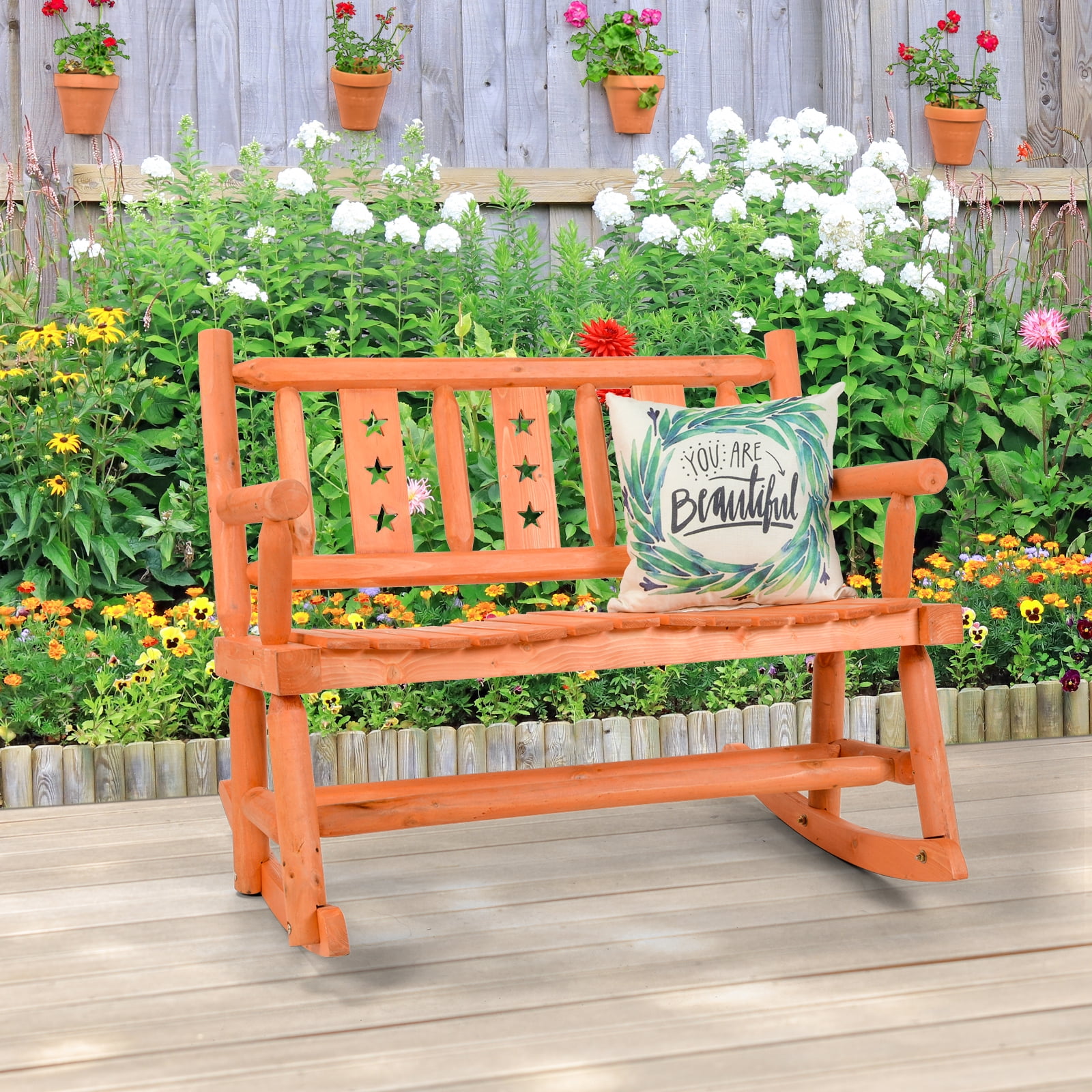 Outdoor rocking online chair bench
