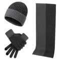thumbnail image 2 of Winter Set with Roll Up Beanie Versatile Scarf Gloves 2 in 1 Hat Function Scarf a Hat Gloves, 2 of 5