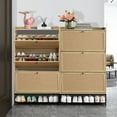 thumbnail image 5 of YOCWO Shoe Storage Cabinet with Flip Drawers for Entryway, Shoe Rack Organizer with Open Shelf, Natural, 5 of 11
