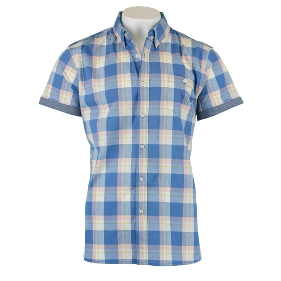Lee Men's Short Sleeve Woven Shirt (Fresh Blue, 2XL)