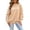 Khaki, variant on Womens Striped Mock Neck Sweatshirt Long Sleeve Drop Shoulder Loose Pullover Top