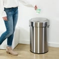 thumbnail image 3 of iTouchless Titan 17 Gallon Swing Open Trash Can, Stainless Steel Self-Balance Flip Top Lid Commercial Grade 64 Liter Garbage Can is Perfect for Kitchen, Home, Office, Business, Restaurant, Restroom, 3 of 7