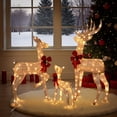 thumbnail image 6 of Ktaxon 3D Lighted Christmas 3-Piece Deer Set Outdoor Yard Decoration Set LED Lights, Stakes - Gold, 6 of 7
