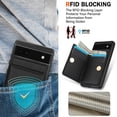 thumbnail image 7 of ELEHOLD Case for Google Pixel 6a,Business PU Leather Stand Case with Card Holder & Ring Holder,Black, 7 of 7
