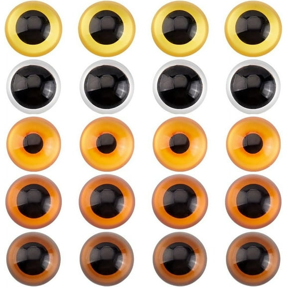 20PCS 30mm Eyes Glass Cabochon 5 Colors Half Round Animal Eyes Dragon Owl Cat Animal Cameo Dome Tiles