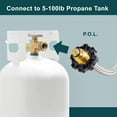 thumbnail image 3 of 5FT Propane Hose Adapter 1lb to 20lb, Compatible with Coleman Camping Stove, Mr. Heater Buddy Heater, Blackstone Griddle, and More, Connects to 5-100lb Tank, 3 of 8