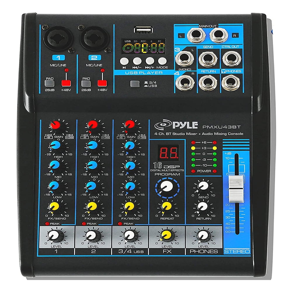 Pyle Channel Sound Board Mixer System DJ Studio Audio - Walmart.com