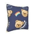 thumbnail image 2 of Square Throw Pillow Covers with Core, Cute Rainbow Bear Print Pillows for Sofa Beds, 16 x 16 inches Blue, 2 of 9